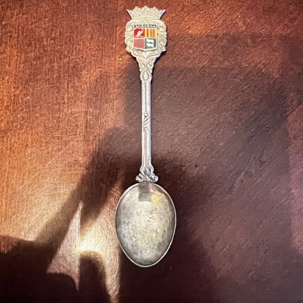 Vintage Andorra Souvenir Spoon With Crown & Crest‎ Design